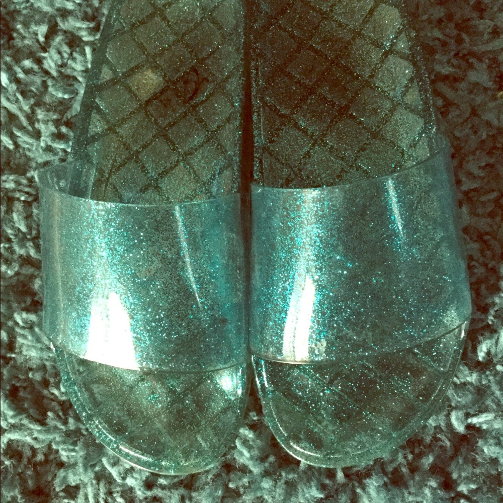 Blue jelly sandals
